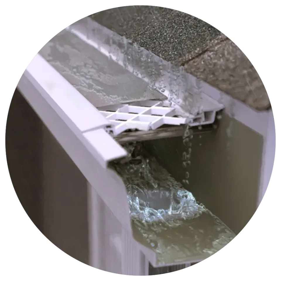 LeafFilter product showing water flow