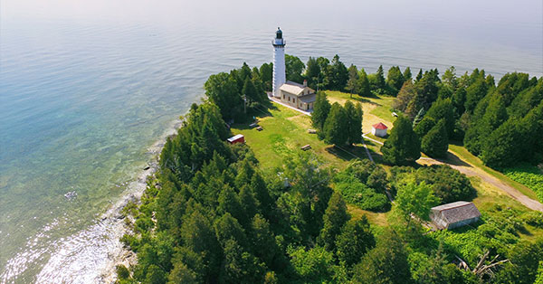 Lighthouse on the peninsula of Door County